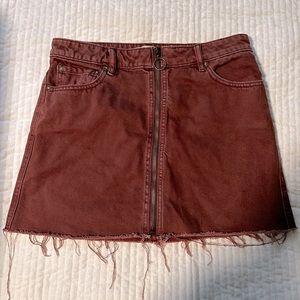 We The Free Burgundy Mini Skirt